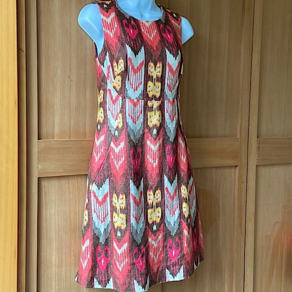 Tory Burch Ikat Print Linen Shift Dress